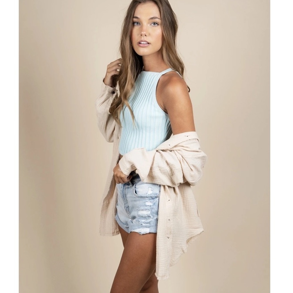 Oversized button up